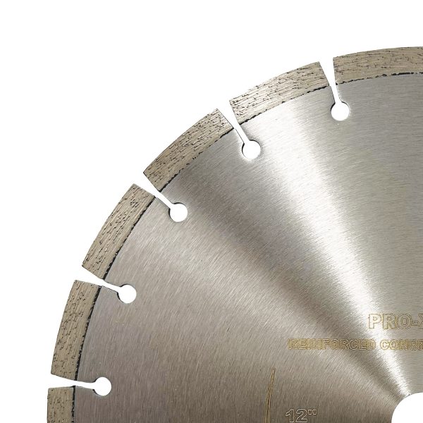 12 Inch metal blade for concrete cutting closeup of segment