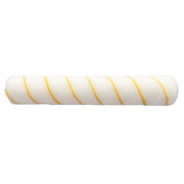 360mm white microfibre paint roller sleeve with a yellow spiral
