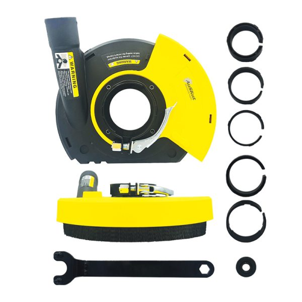 7 inch black and yellow plastic grinding shroud and accessories