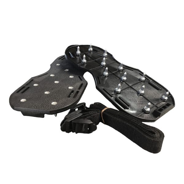 adjustable black plastic sandal shoes with metal spikes
