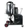 7.kw Black metal H class dust extractor vacuum on wheels side view