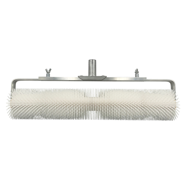 20 inch white plastic long spiked roller with metal frame