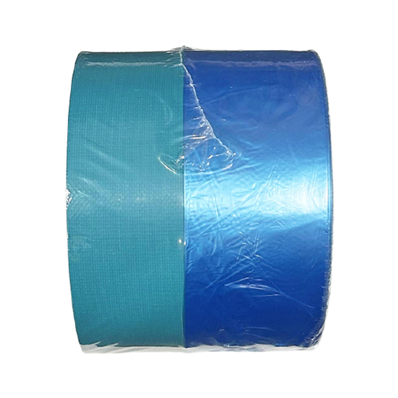 Blue pre-taped masking film reel with cloth tape