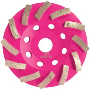 5 inch premium turbo diamond cup wheel pink with 12 segments
