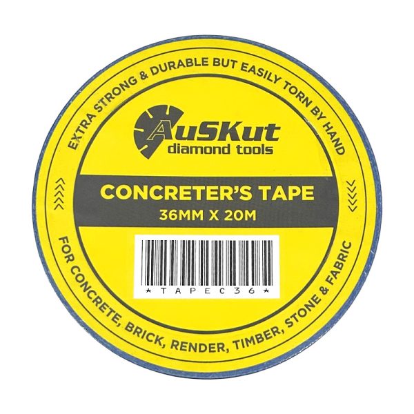 Concreter's blue tape 36mm yellow label