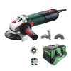 metabo 125mm angle grinder bundle with bag, cutting discs, blade, cutting guard and extraction hood