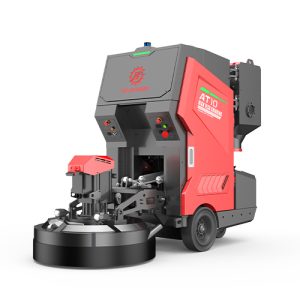 an image of the red Xingyi AT10 autonomous concrete grinder