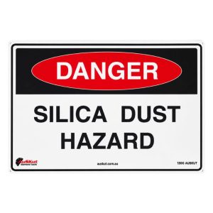 Sign warning of a silica dust danger